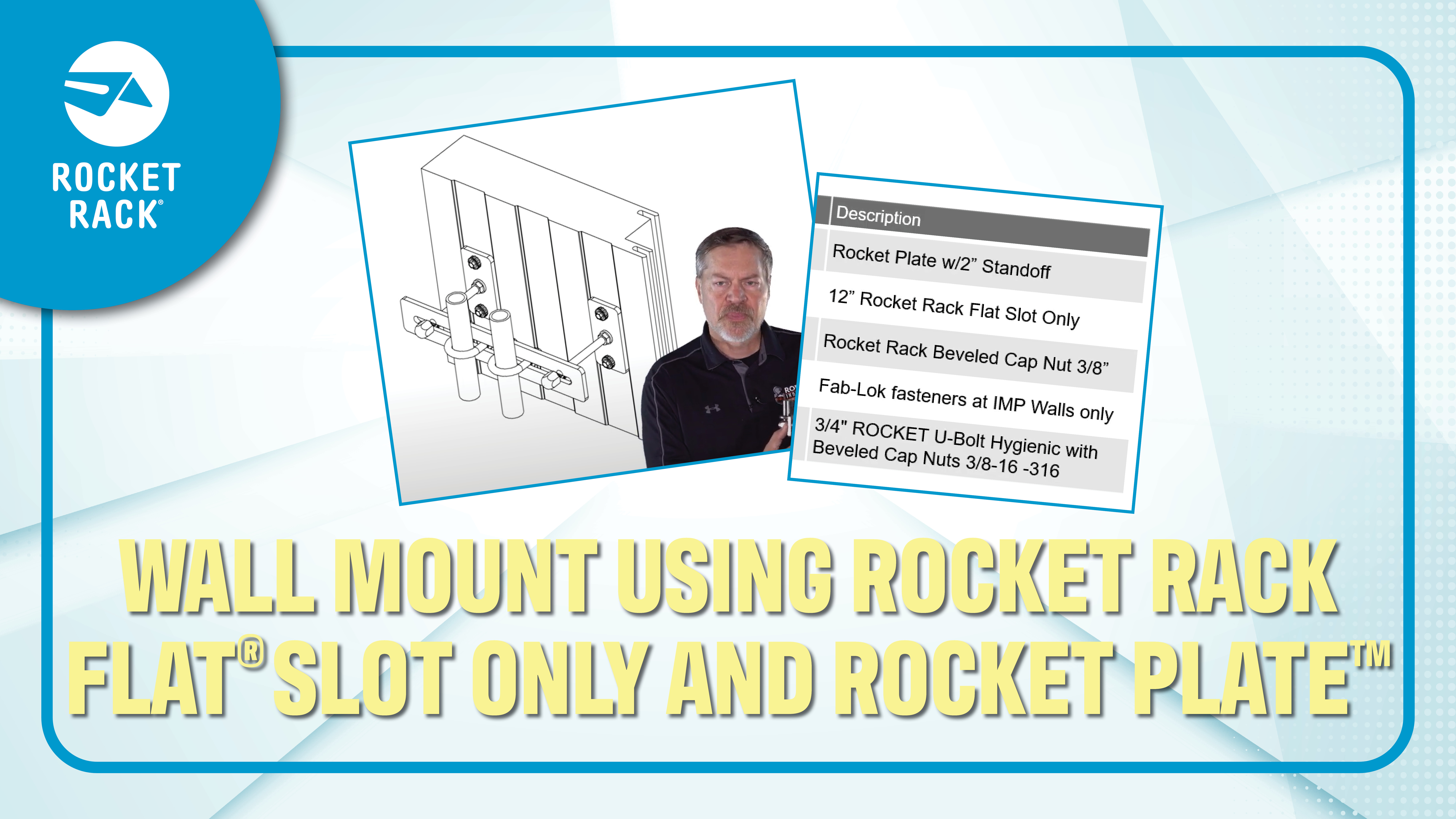 Wall Mount Flat Rack Slot Only and Rocket Plate