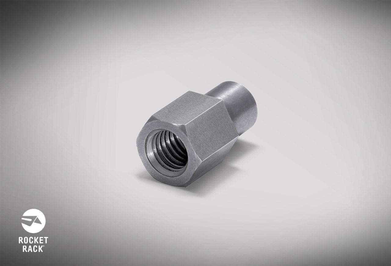 Hygienic tapered spacer 1/4-20 threaded hole 2 Inch long 304