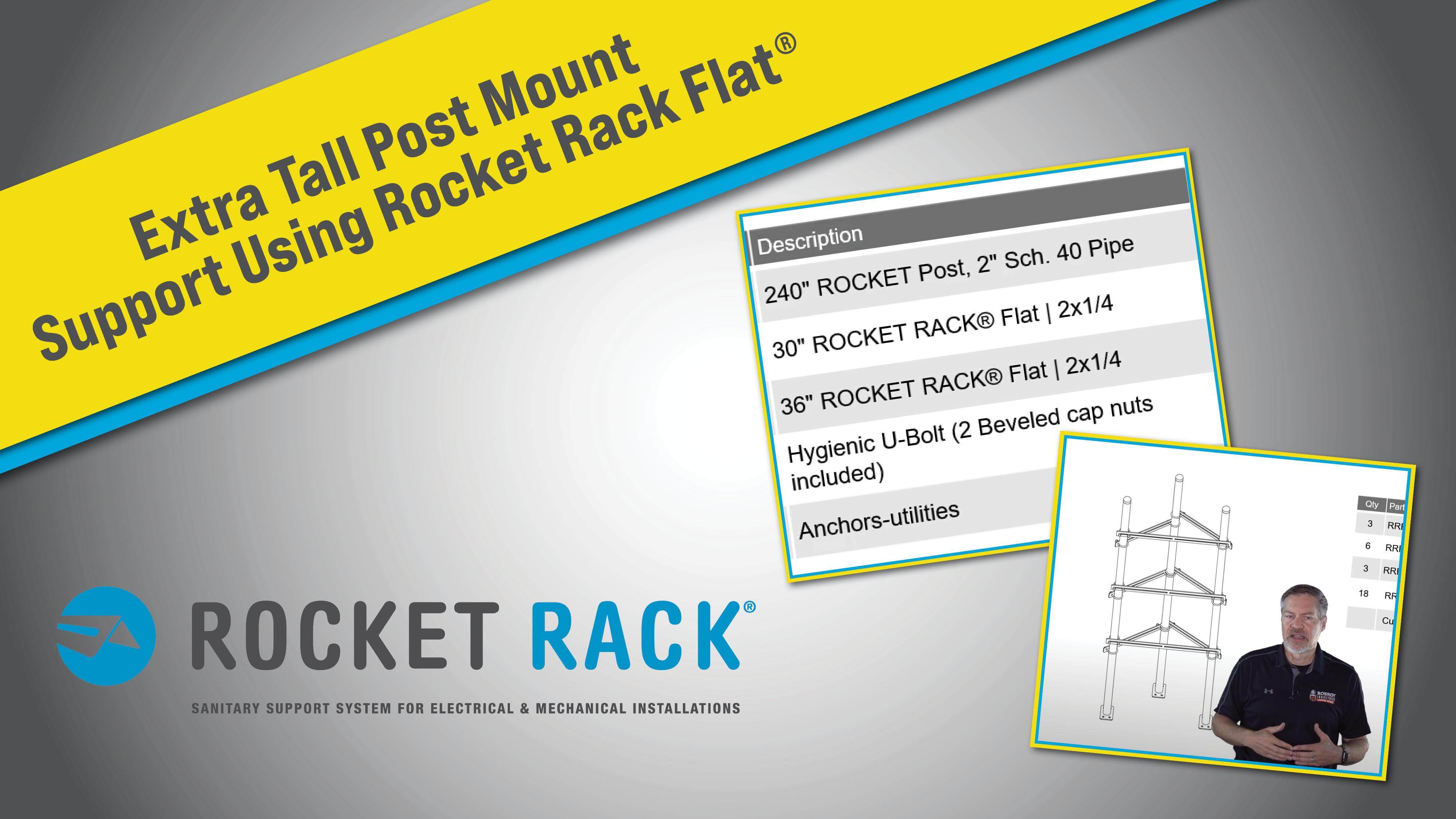 thumbnail image for Extra Tall Post Mount Vertical Support Structure Using Rocket Rack Flat®
