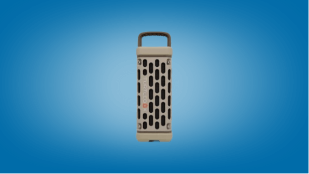 Turtlebox Ranger speaker on a blue gradient background